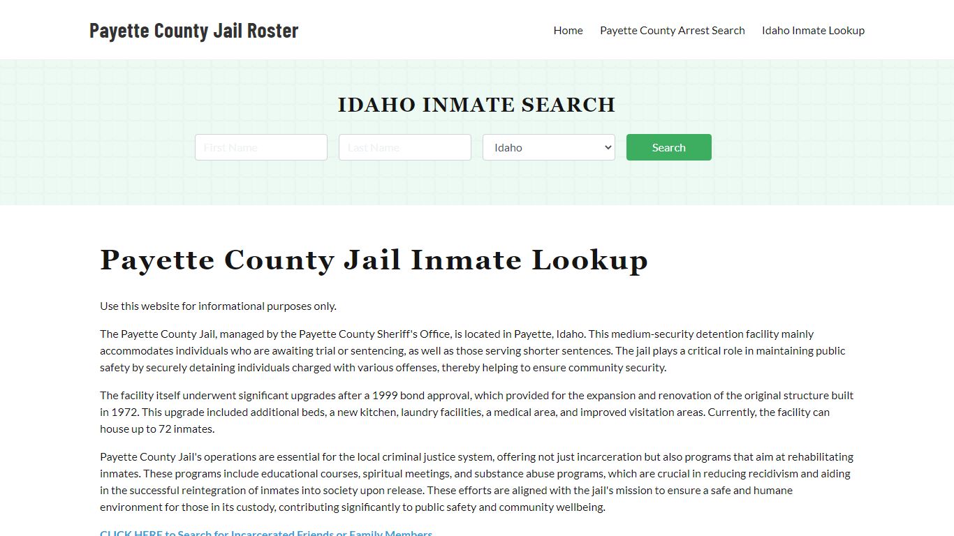 Payette County Jail Roster Lookup, ID, Inmate Search