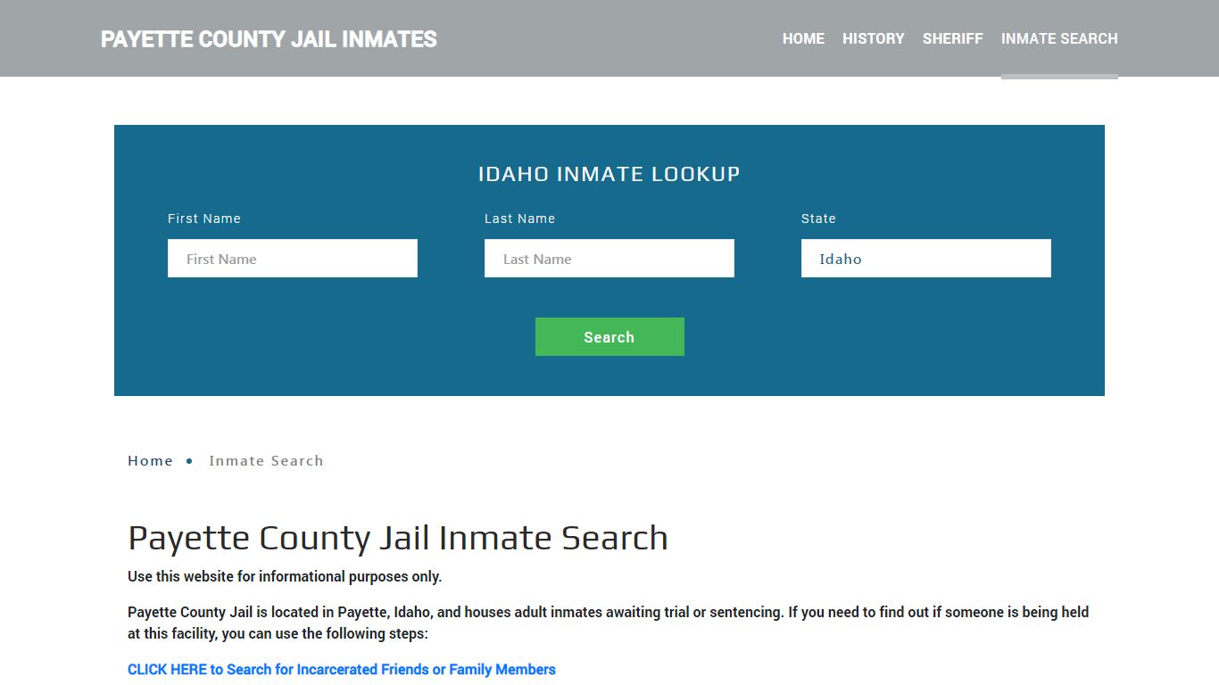 Payette County, ID Detainee Lookup